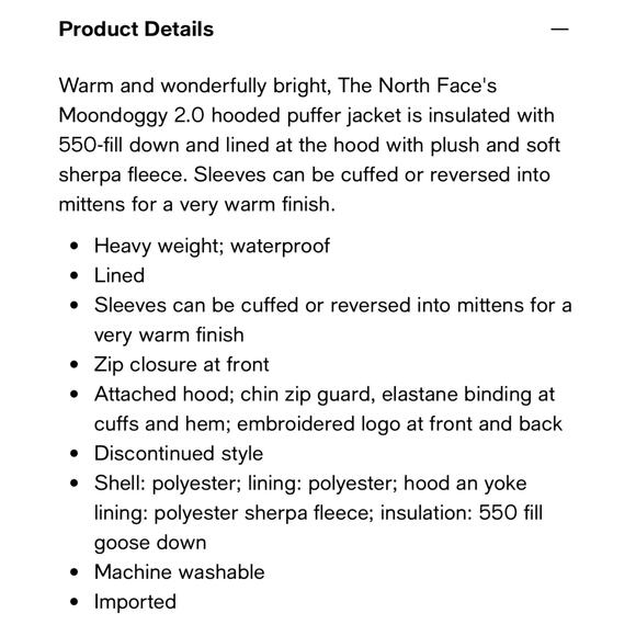 The North Face Girls Moondoggy 2.0 Hooded Puffer jacket 6-12 Months - Picture 12 of 12